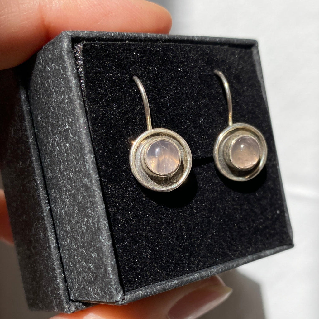 Rose Quartz sterling silver drops