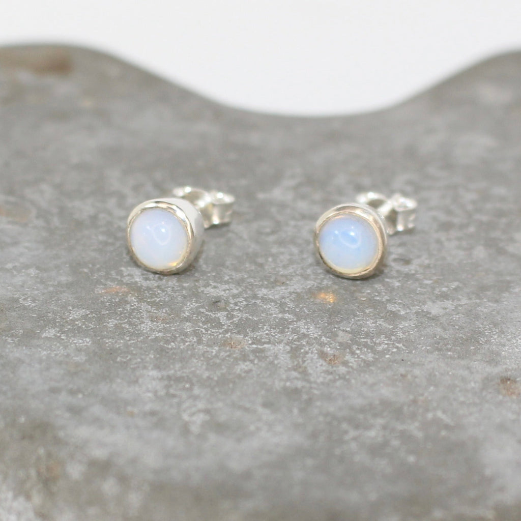 October Opalite Birthstone Studs - St Silver