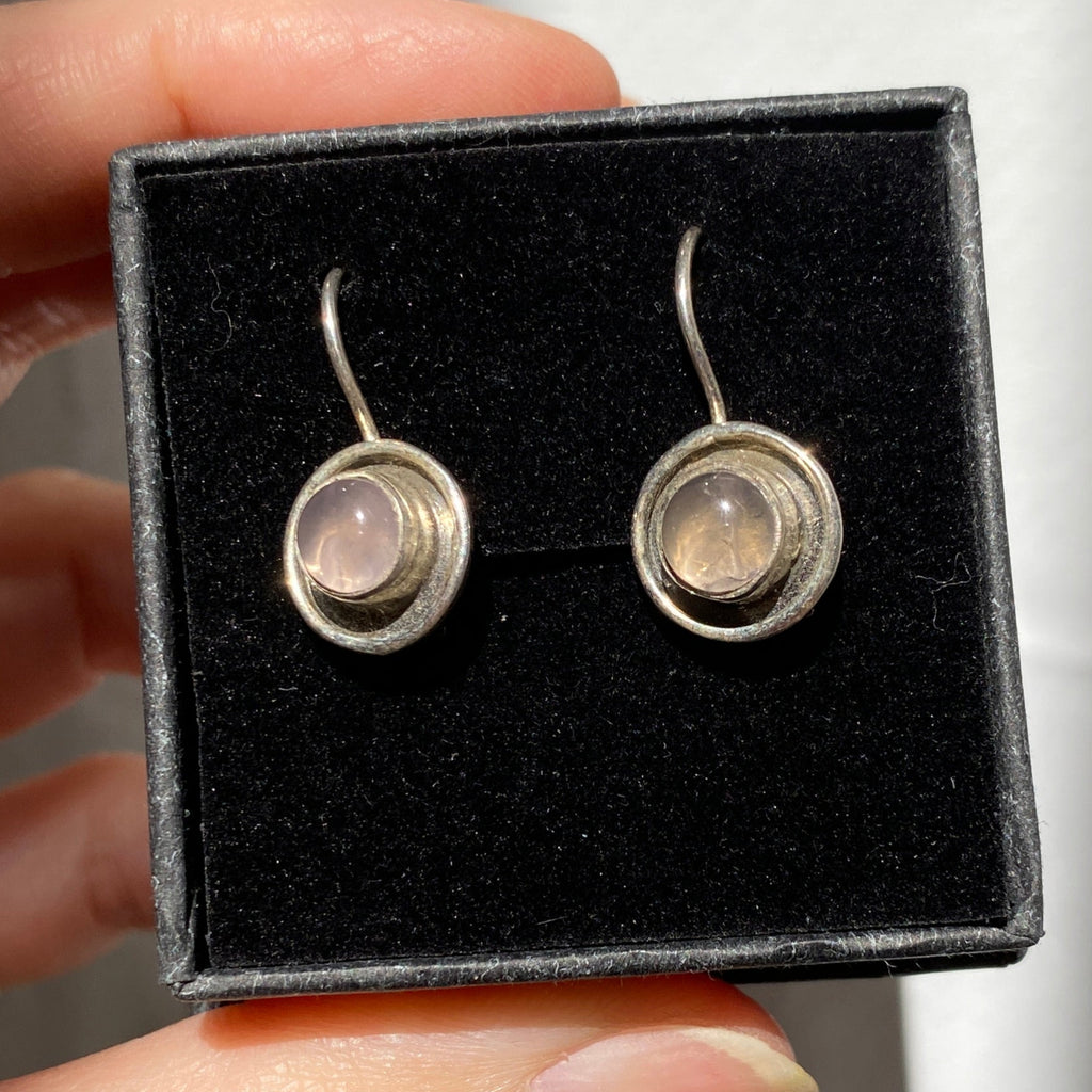 Rose Quartz sterling silver drops