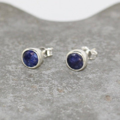 September Sapphire Birthstone Studs - St Silver