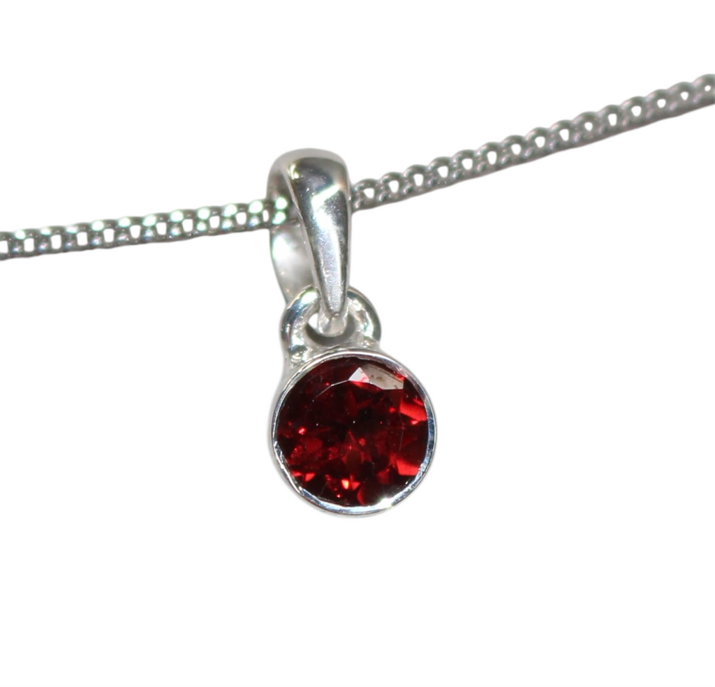 January Garnet birthstone 8mm pendent