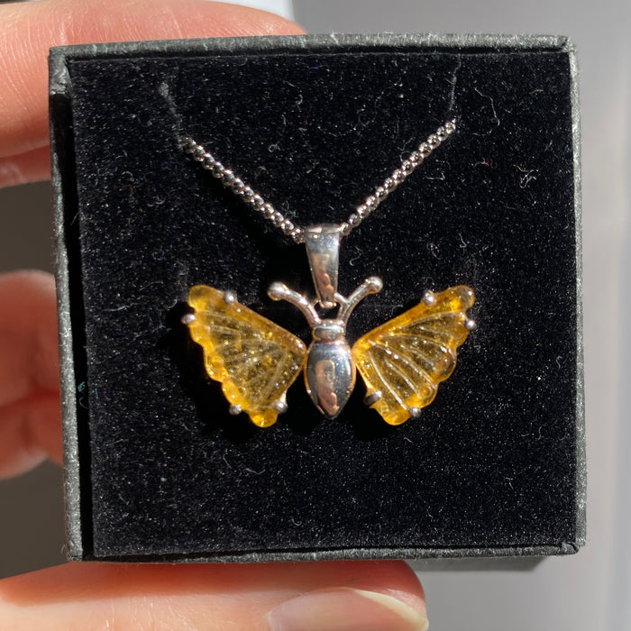 Tourmaline Sterling silver butterfly