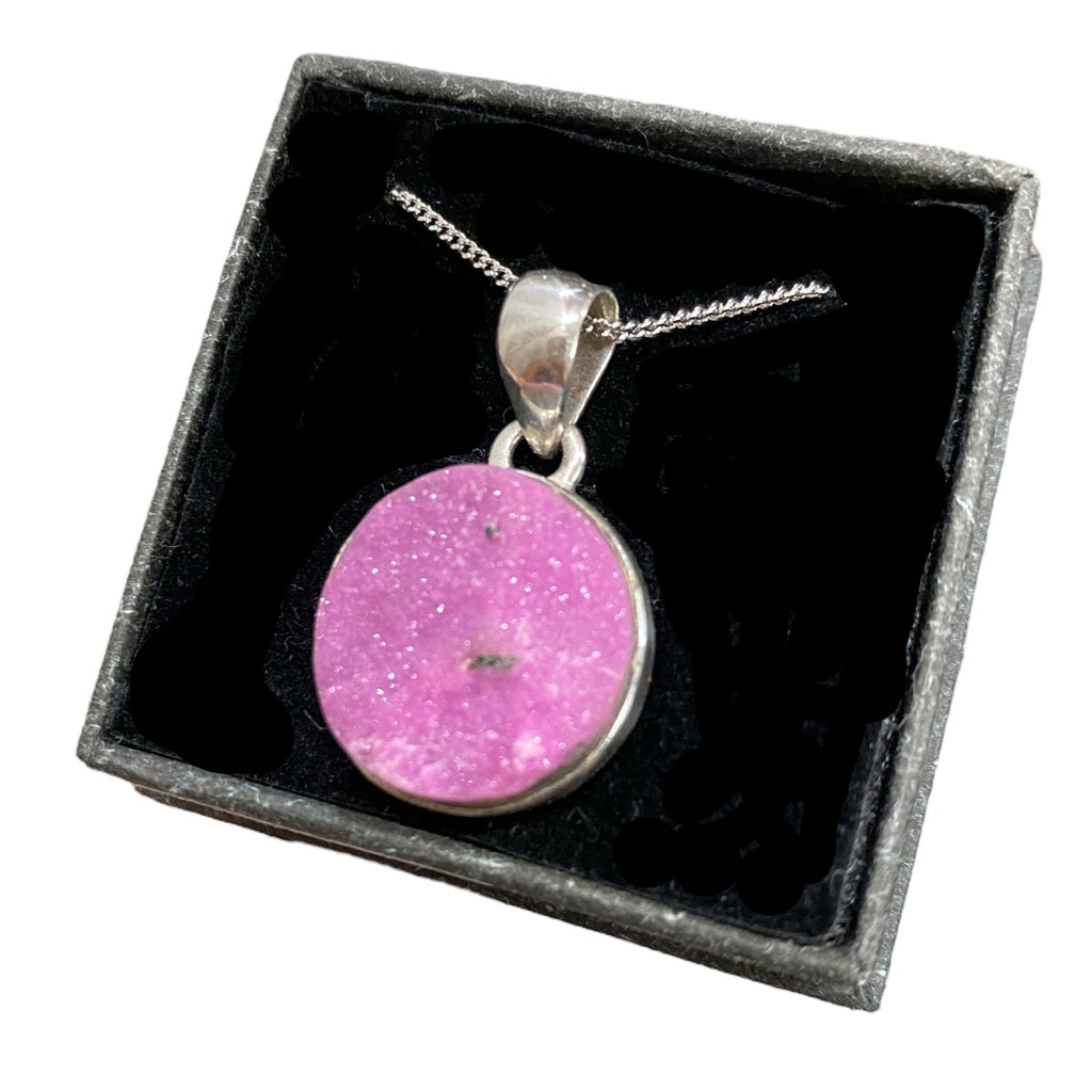 Colbalt Calcite sterling silver pendant