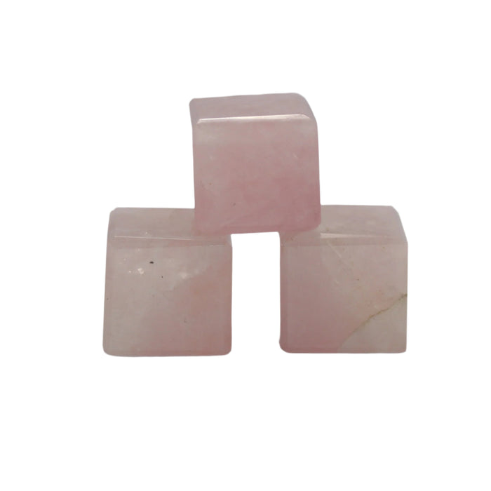 Rose quartz cubes
