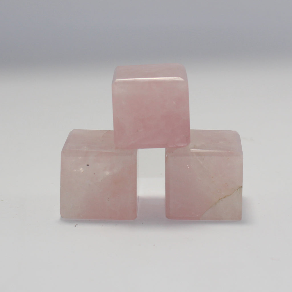 Rose quartz cubes