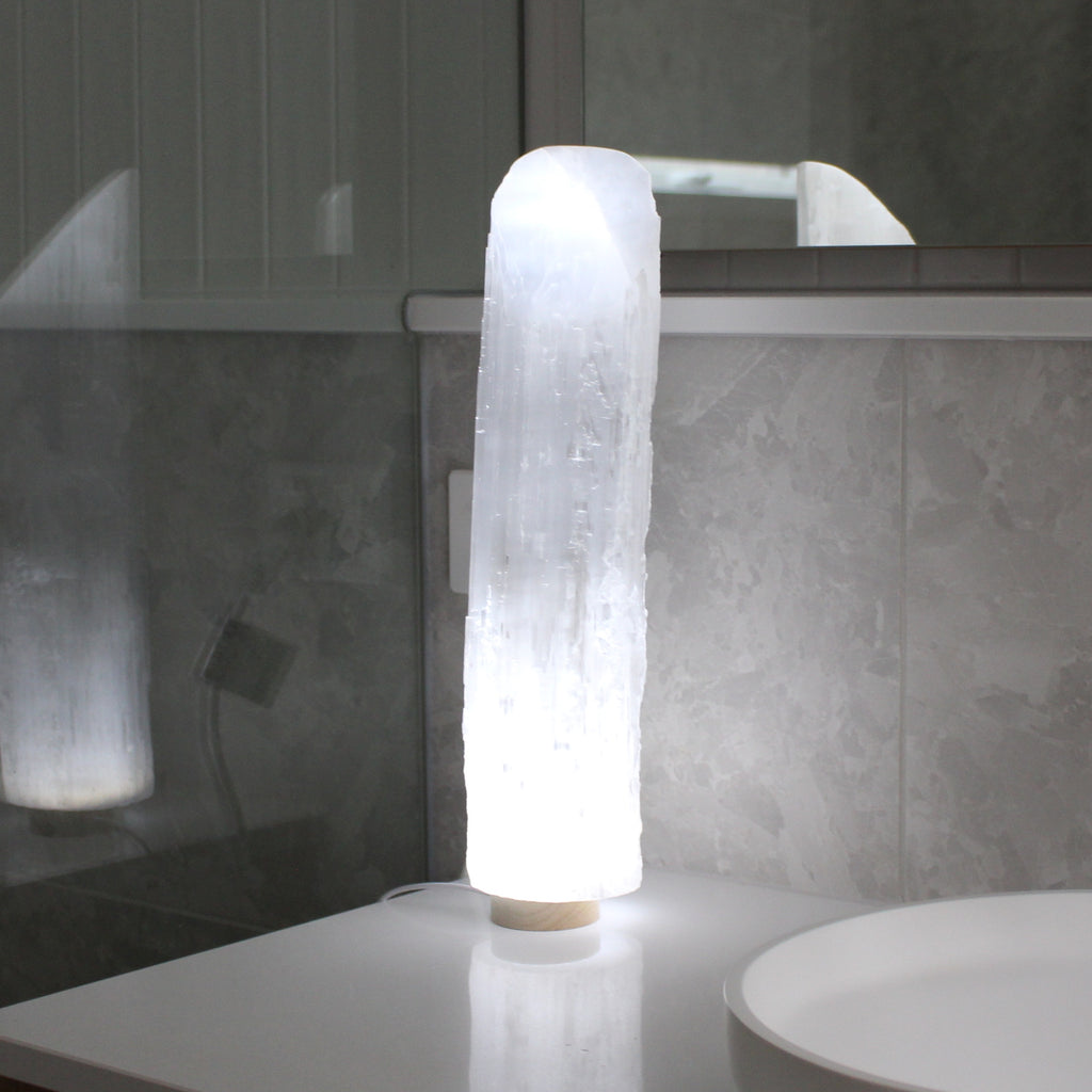 Lipstick lamp selenite 40cm