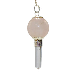 Rose quartz pendulum with clear quartz