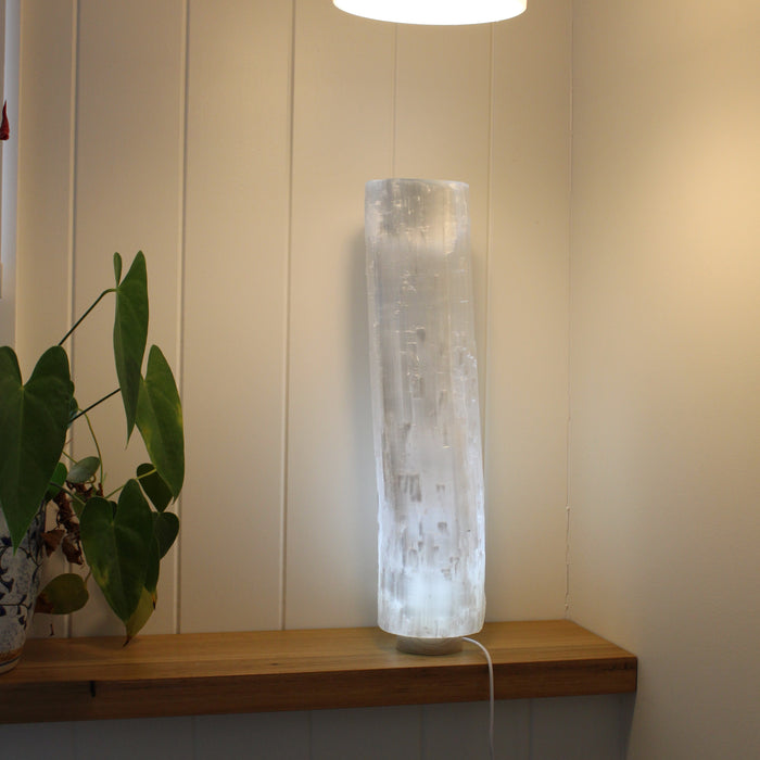 Selenite cylinder lamp 40cm