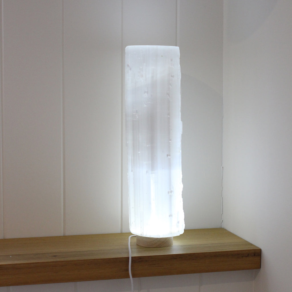 Selenite cylinder lamp 30cm