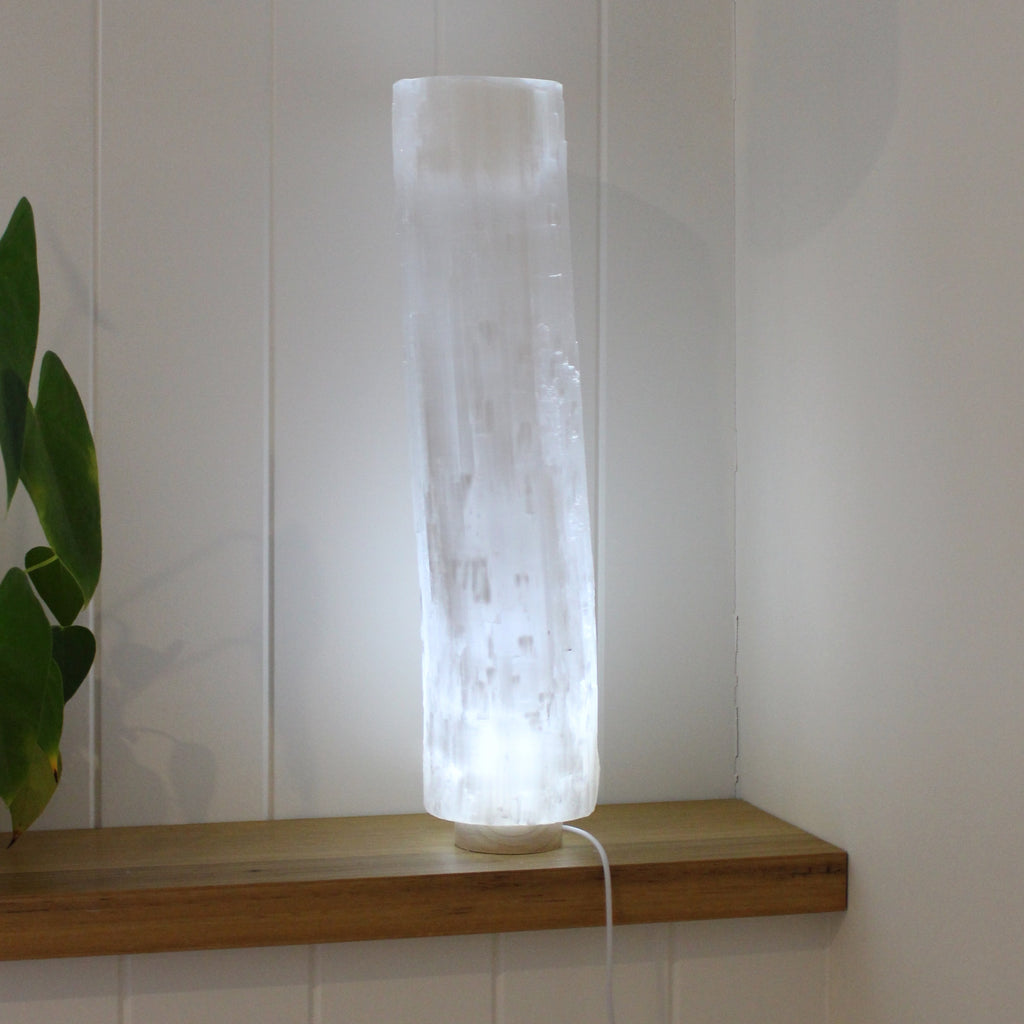 Selenite cylinder lamp 40cm