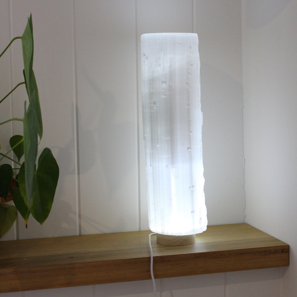 Selenite cylinder lamp 30cm