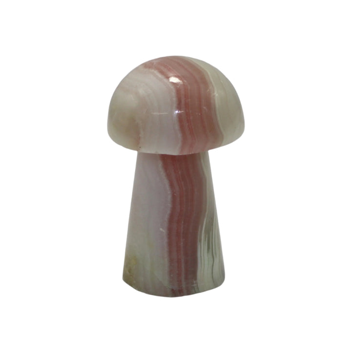 Pink calcite mushroom