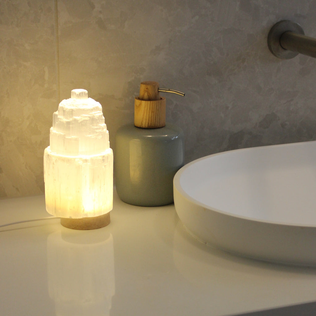 Selenite Lamp 15cm