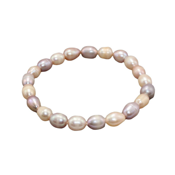 Peach and mauve pearl bracelet