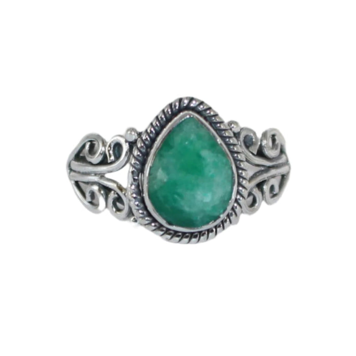 Vivian ring in emerald sterling silver