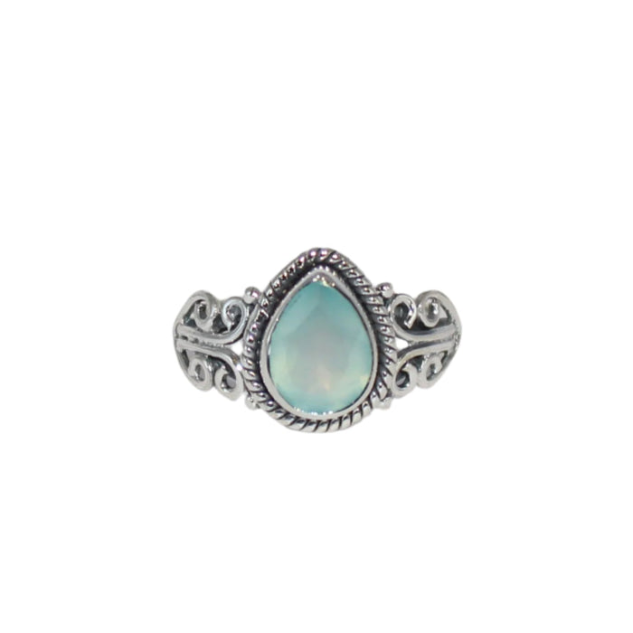 Vivian ring  in aqua chaceldony sterling silver