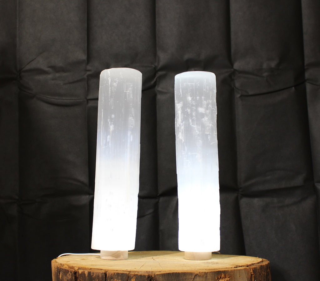 Selenite cylinder lamp 40cm