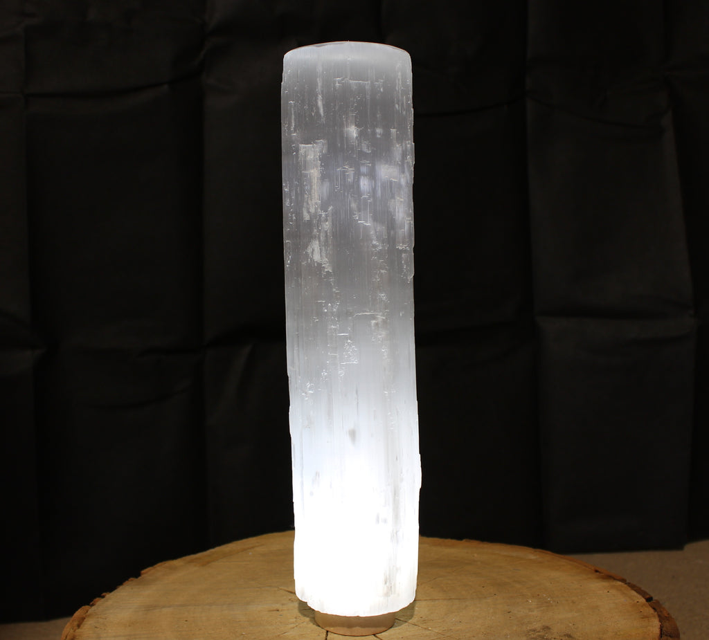 Selenite cylinder lamp 40cm