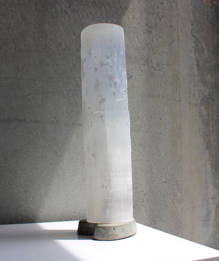 Selenite cylinder lamp 40cm