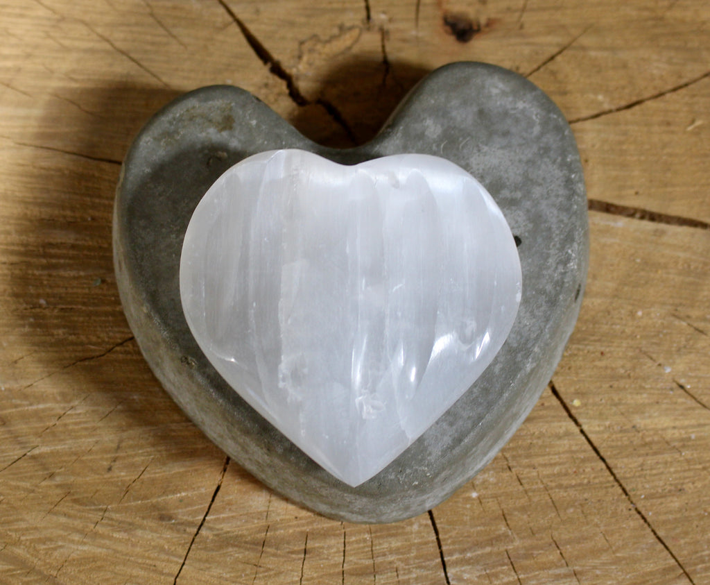 large Selenite heart