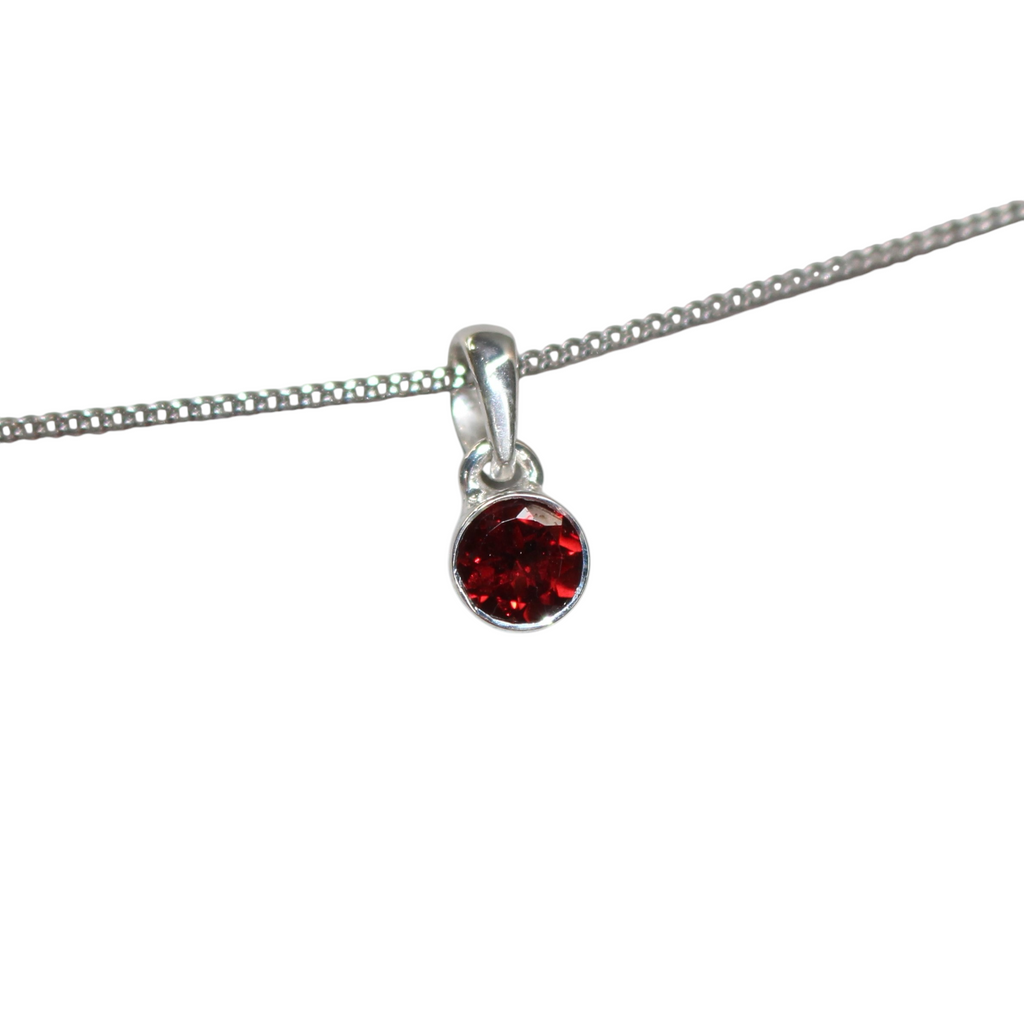 January Garnet birthstone 8mm pendent