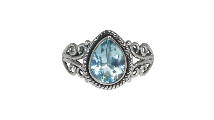 Vivian ring in blue topaz sterling silver