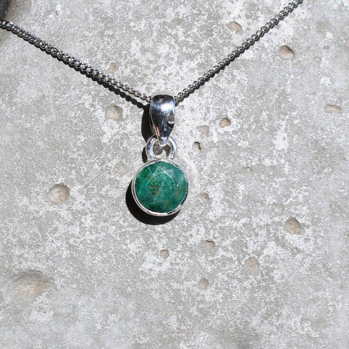 May Emerald Birthstone 8mm Pendant