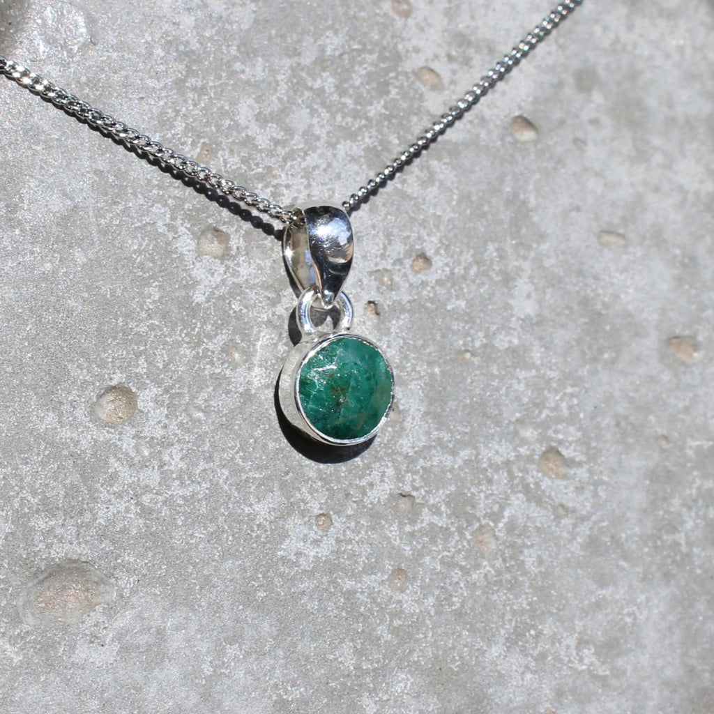 May Emerald Birthstone 8mm Pendant