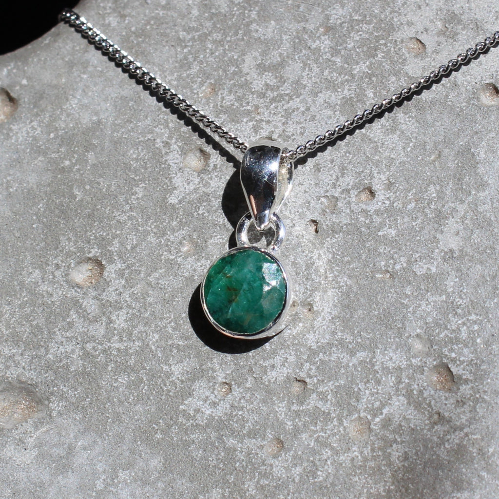May Emerald Birthstone 8mm Pendant