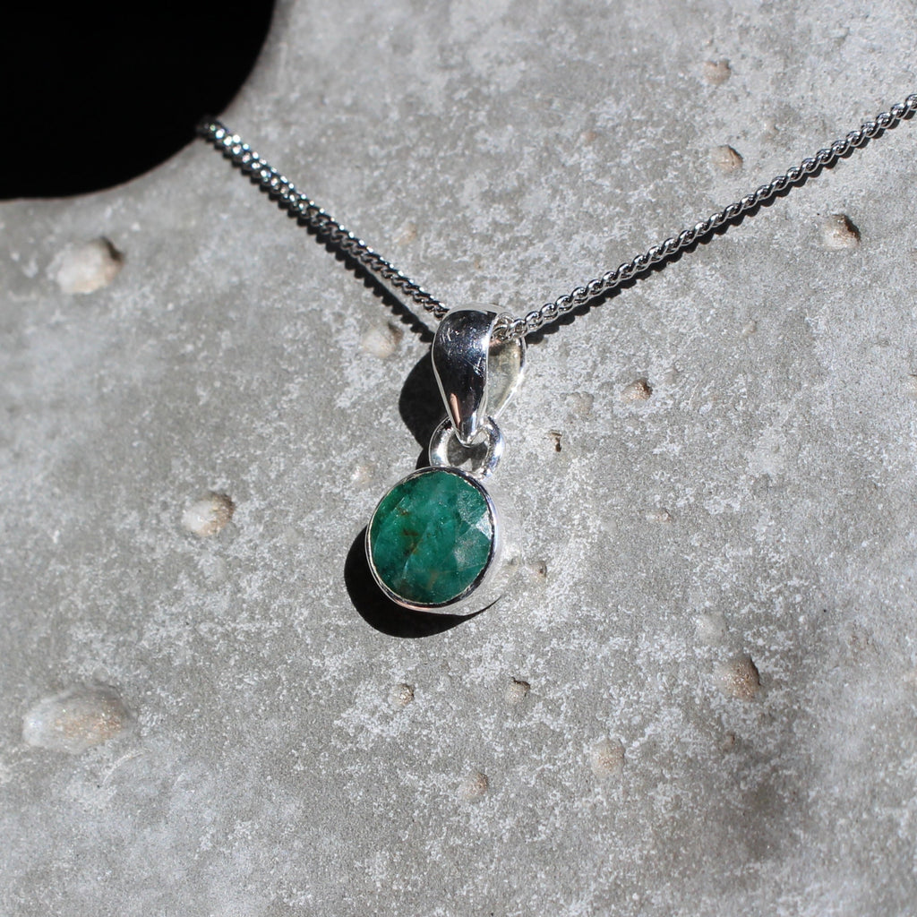 May Emerald Birthstone 8mm Pendant