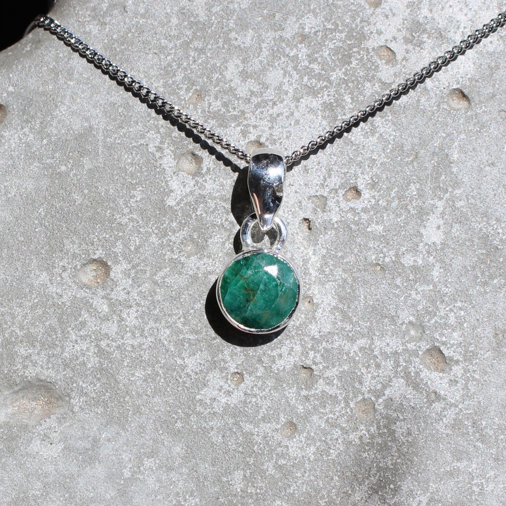 May Emerald Birthstone 8mm Pendant