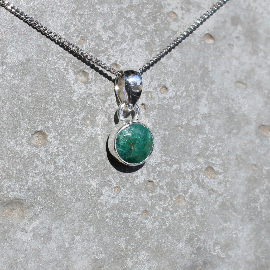 May Emerald Birthstone 8mm Pendant