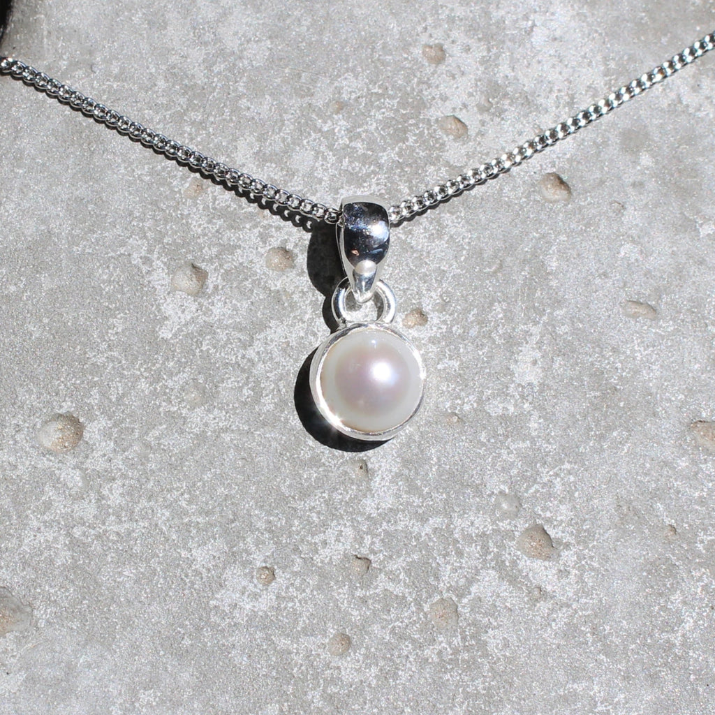 June Pearl Birthstone 8mm Pendant