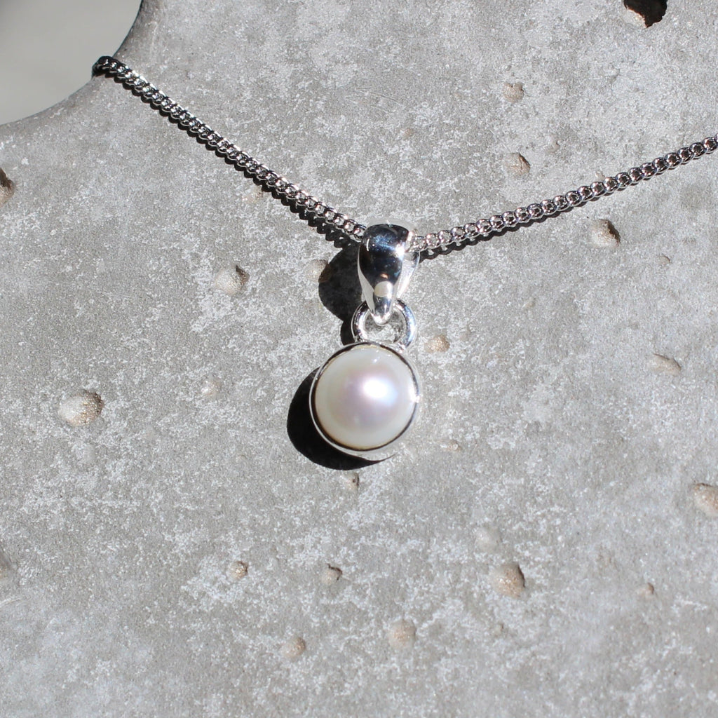 June Pearl Birthstone 8mm Pendant