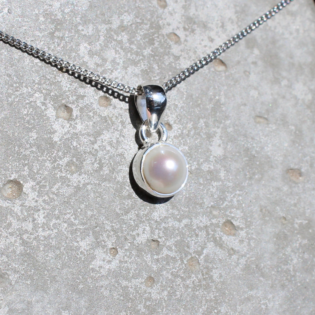 June Pearl Birthstone 8mm Pendant