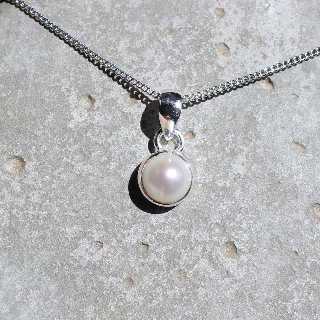 June Pearl Birthstone 8mm Pendant