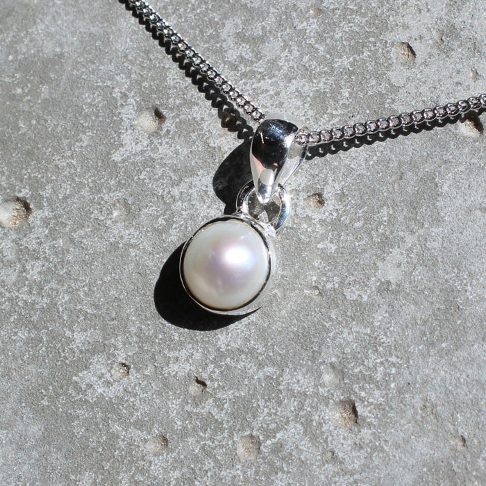 June Pearl Birthstone 8mm Pendant