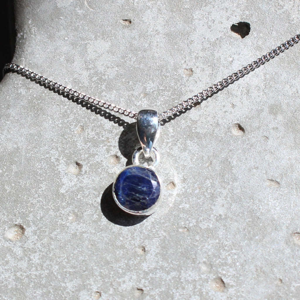 September Sapphire Birthstone 8mm Pendant