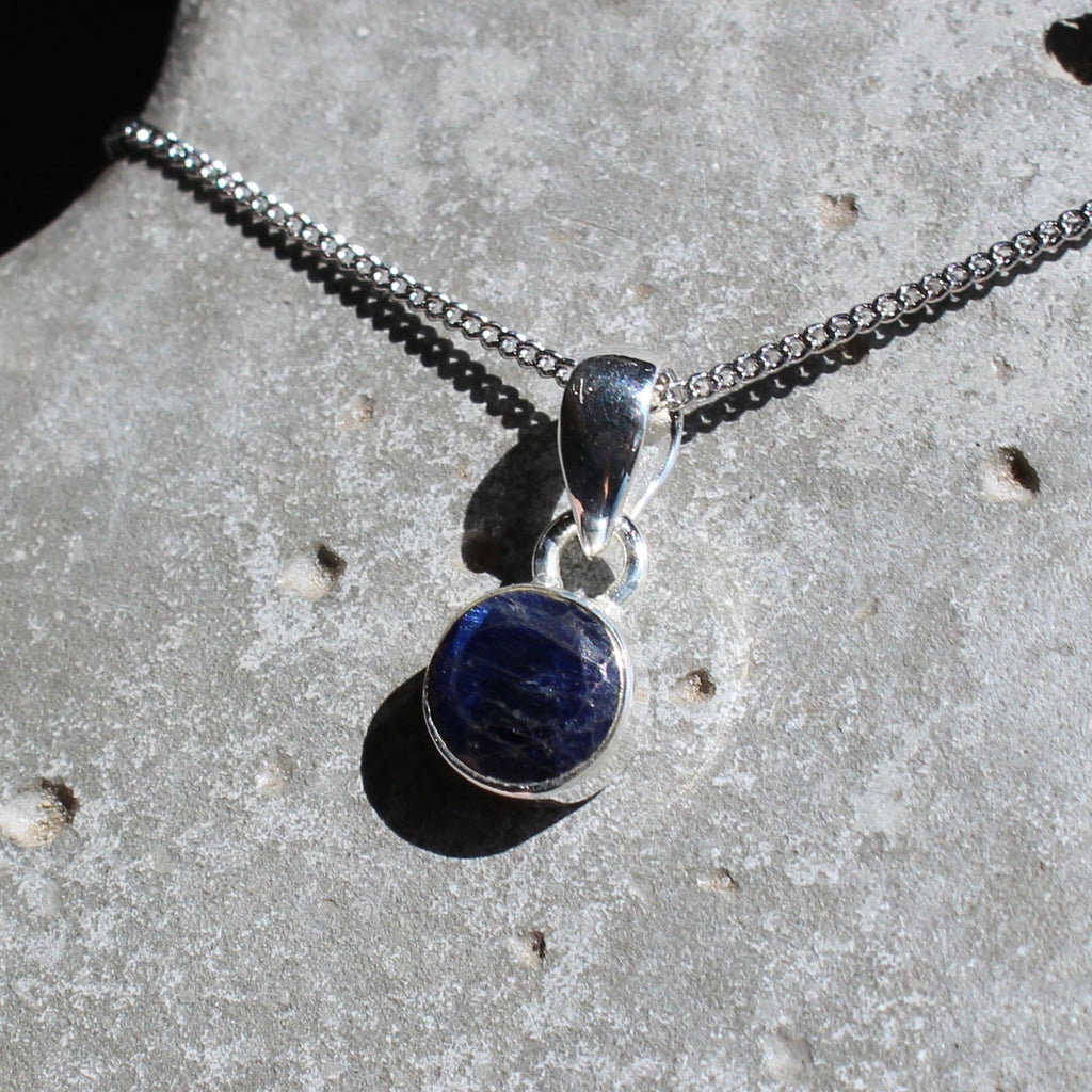 September Sapphire Birthstone 8mm Pendant