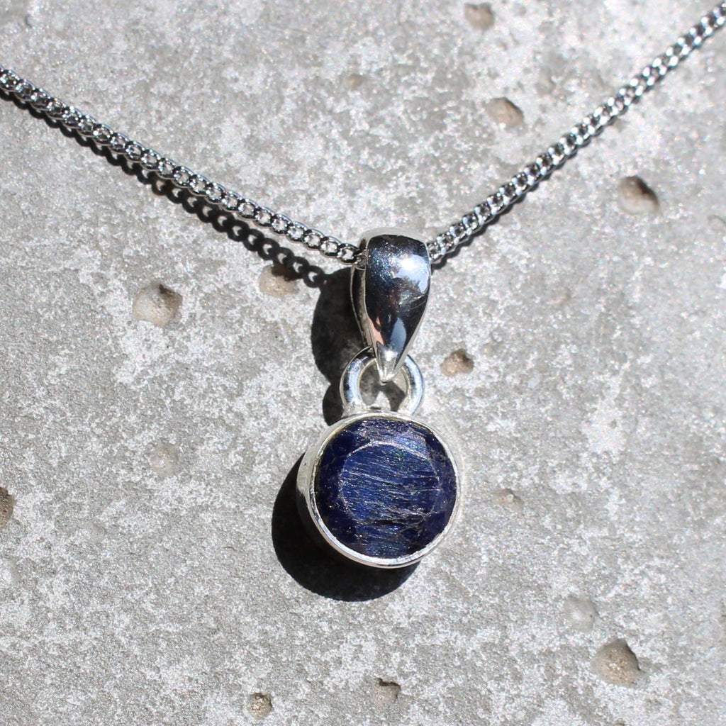 September Sapphire Birthstone 8mm Pendant
