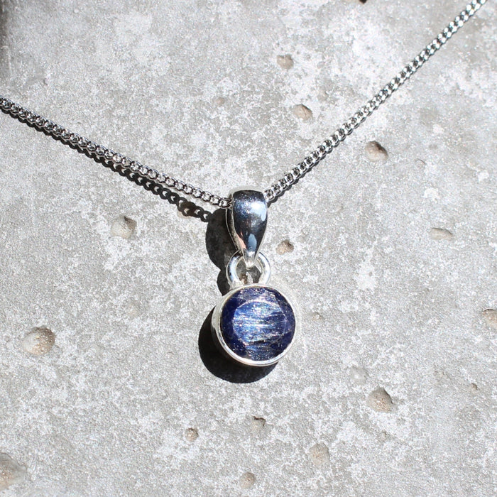 September Sapphire Birthstone 8mm Pendant