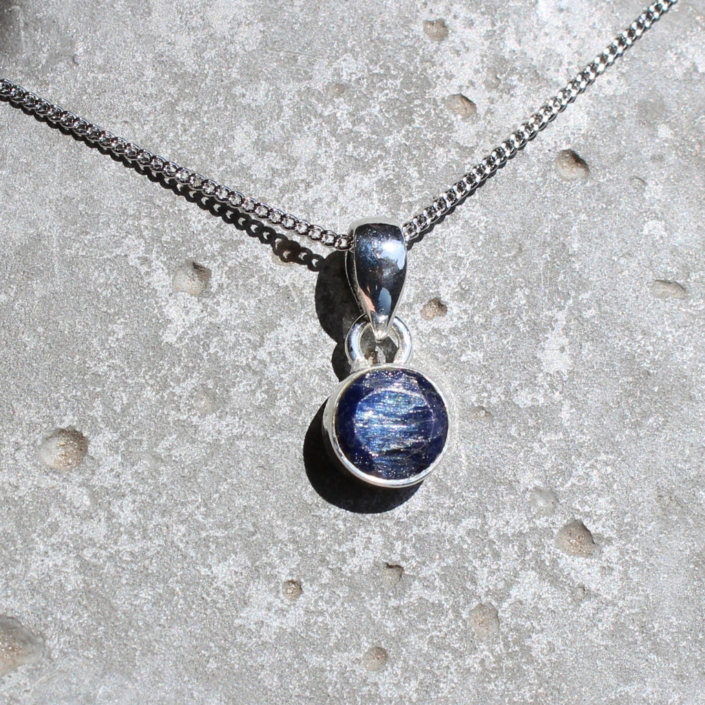 September Sapphire Birthstone 8mm Pendant