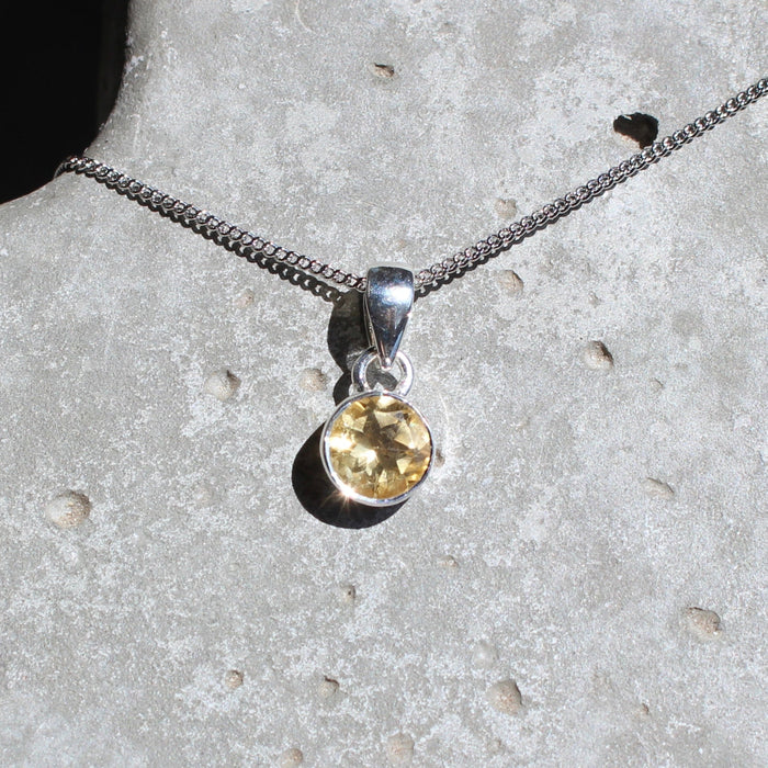 November Citrine Birthstone 8mm Pendant