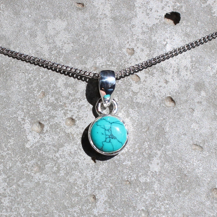 December Turquoise  Birthstone 8mm pendant