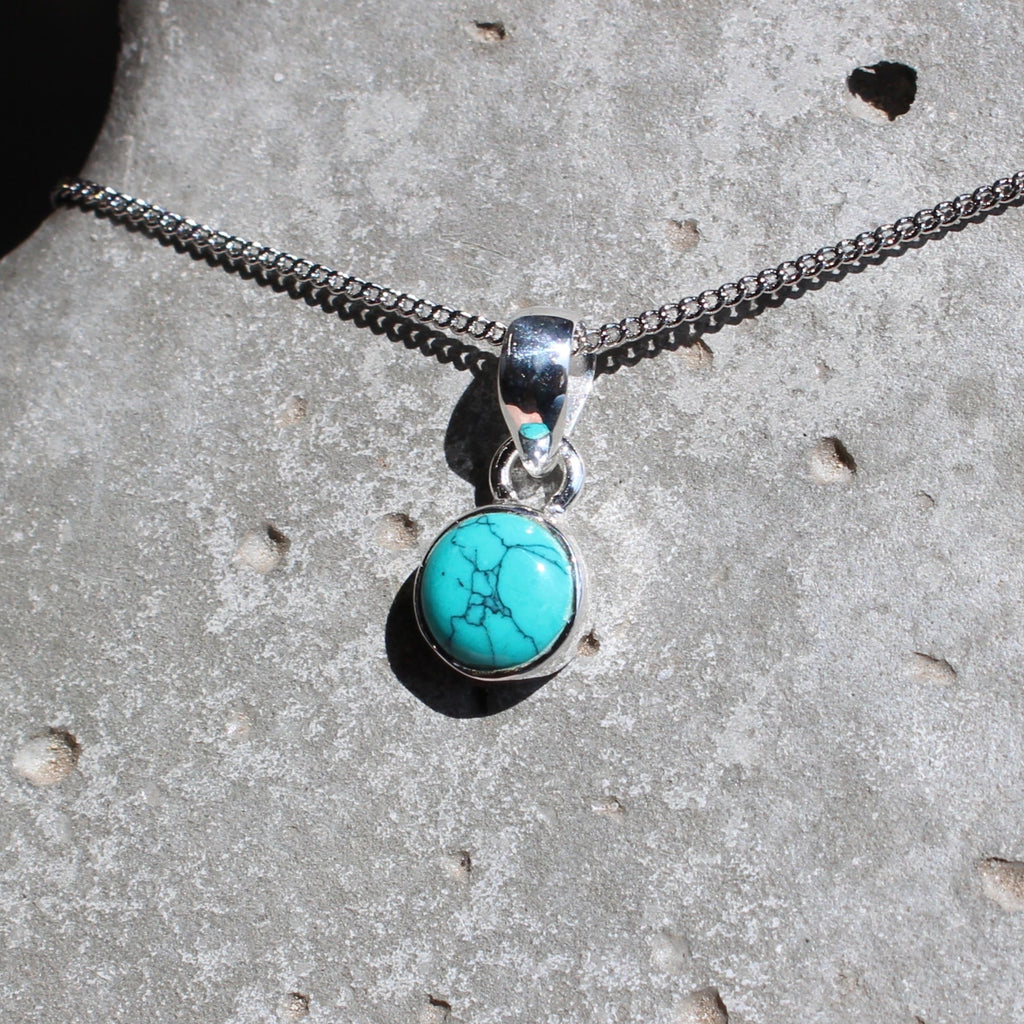 December Turquoise  Birthstone 8mm pendant