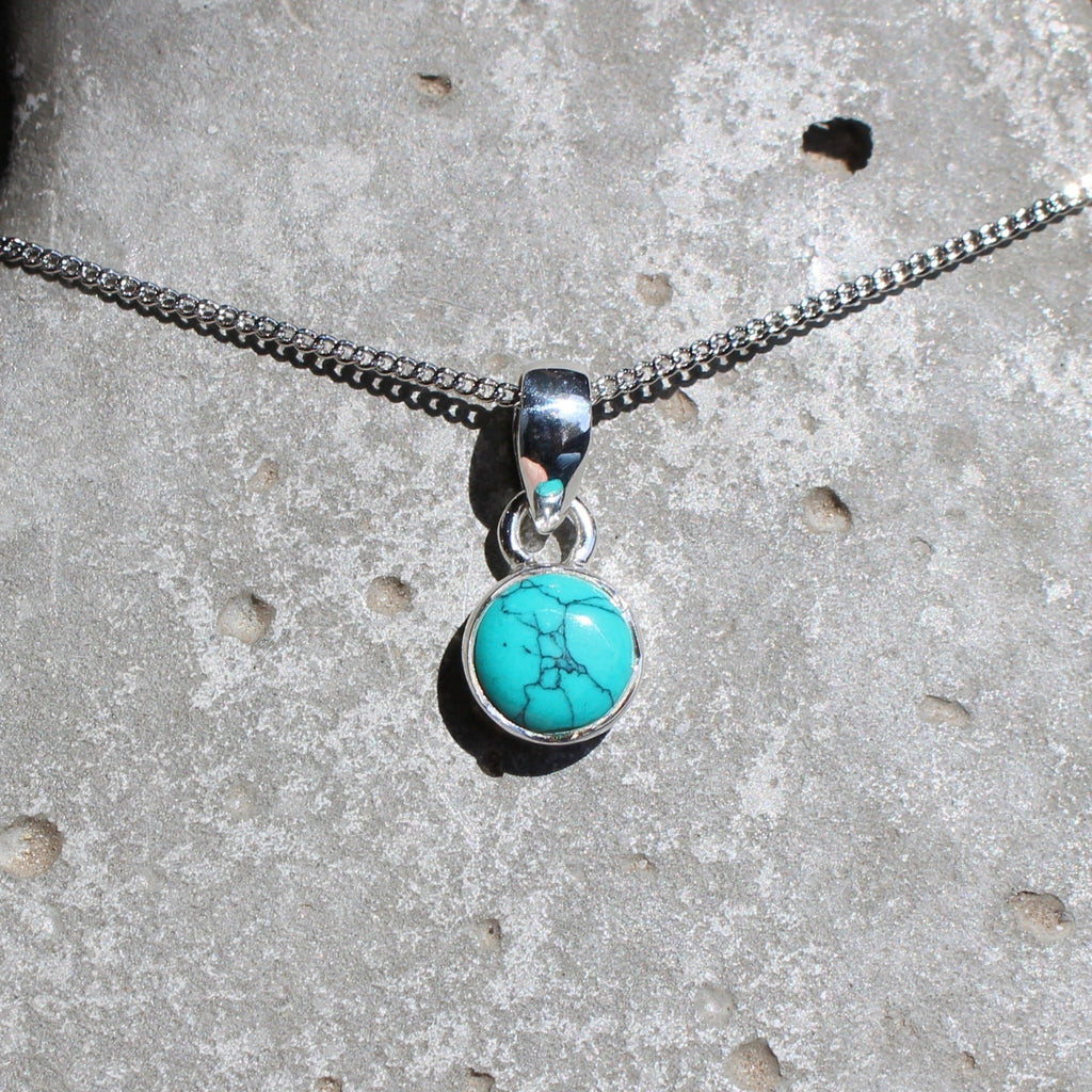 December Turquoise  Birthstone 8mm pendant