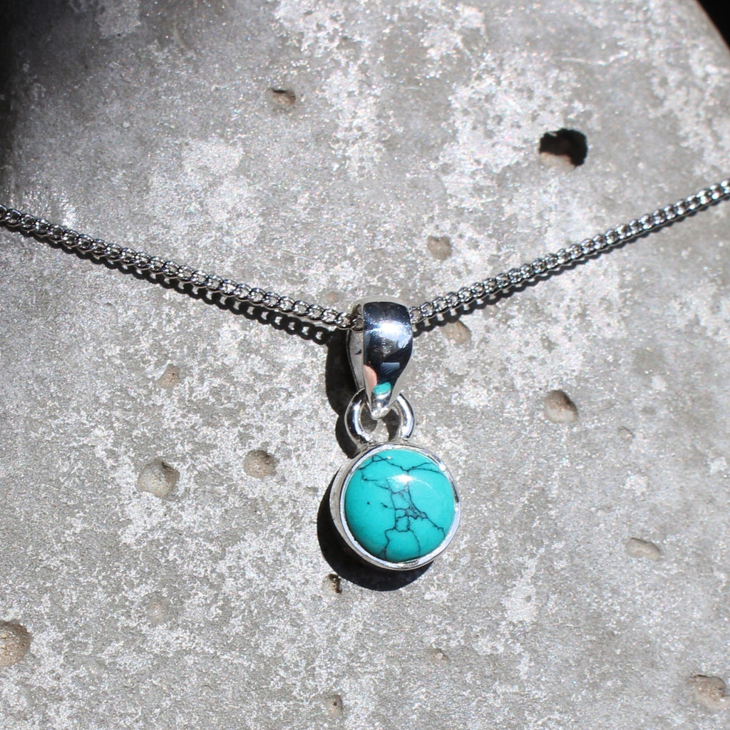 December Turquoise  Birthstone 8mm pendant
